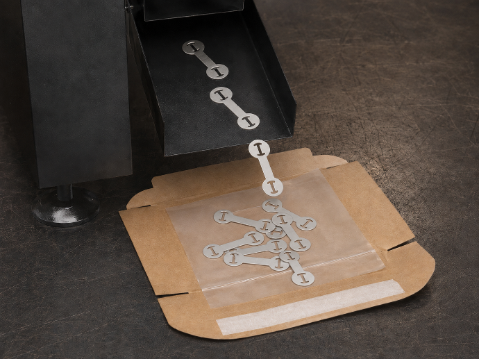 Flat protected shipment for thin nickel parts